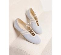 Vagabond Shoemakers - Hollie - Ballerine stringate in camoscio azzurro-Blu 38