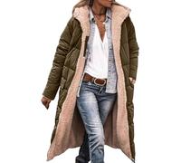 Vagbalena Piumino Caldo da Donna Ispessito Cappotto Parker Double Face Piumino Sottile con Cappuccio a Sezione Spessa Giacca Invernale Calda con Tasche sulle Maniche (Verde dell'Esercito,L)