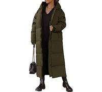 Vagbalena Piumino Trapuntato Lungo con Cappuccio Invernale Caldo da Donna Capispalla Parka Lungo con Cappuccio Lungo Leggero Parka con Cappuccio Antivento Impermeabile Lungo (Verde,S)