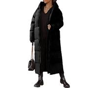 Vagbalena Piumino Trapuntato Lungo con Cappuccio Invernale Caldo da Donna Cappotto Lungo con Cappuccio Antivento Impermeabile Nero XXL