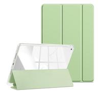 VAGHVEO Custodia per iPad 9.7 2018 2017 / iPad Air 1 Air 2 Cover con Portamatite, Tri-fold Protettiva Smart Case, Flessibile Morbido Antiurto TPU Traslucido Copertura Posteriore, Verde Chiaro