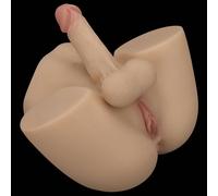 VAGINA PENE REALISTICO PER UOMO DONNA VIBRANTE VIBRATORE MEZZO BUSTO TRANS TOYS