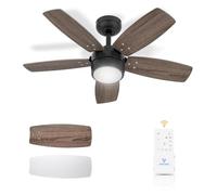 Vagizm Ventilatore da Soffitto 91 CM Per Stanze Piccole: Moderno Con Telecomando Dimmerabile - Reversibile E Silenzioso con 6 Velocità Per Piccoli Uffici Domestici - 230 V
