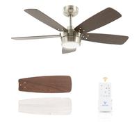 Vagizm Ventilatore da soffitto da 106,7 cm per piccole stanze, moderni ventilatori da soffitto con telecomando della luce, silenzioso, reversibile, regolabile, con 6 velocità per camera da letto