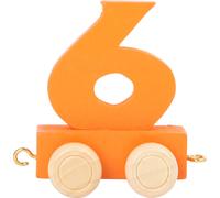 Vagoncino per piste di trenini in legno - numeri colorati 6