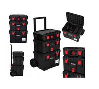 Vagone Attrezzi 3 Scomparti Mobile su Ruote Trolley Cassetta Officina Valigia