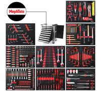 Vagone Attrezzi Riempito Carrello XXL Premium 9 Cassetti Attrezzo Mephisto