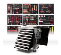 Vagone Attrezzi Riempito Carrello XXL Premium 9 Cassetti Attrezzo Mephisto