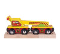 Vagone in legno con gru BIGJIGS RAIL