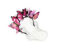 Vaguelly 1 Pz. Cerchietto a Farfalla Signore Accessori Per Da Sposa Sciarpe Da Donna Banda Per Velo Accessori Rave Fasce Per La Moda Femminile Nuziale Plastica Rosy