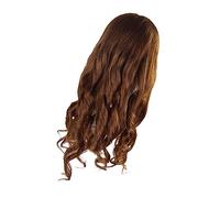 Vaguelly 1 Pz. testa pratica con misti curly hair parrucche rastrelliera per la testa del manichino strumento per la pratica del parrucchiere testa di parrucca Brown