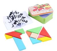 Vaguelly 1 Scatola Educativo Legno Tangram Puzzle con Diverse per Apprendimento Precoce e Sviluppo delle Competenze