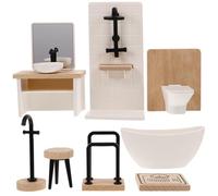Vaguelly 1 set casa delle bambole WC mobili giocattoli vasca da bagno modelli casa bambola accessori casa bambola doccia modello casa bambola decorazione casa bambola casa bambola bagno arredamento
