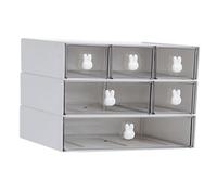 Vaguelly 1 Set Di Contenitori Impilabili A Forma Di Coniglietto Organizer Per Trucco Da Scrivania Cassettiera Portadocumenti Mini Organizer Per Cassetti Da Scrivania Espositore Per