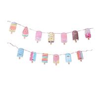 Vaguelly 1 set di striscioni di ghiaccio per feste di compleanno gelato sul gambo, ghirlanda, ornamento per feste di gelato, striscione estiva, carino per feste, tirare la bandiera del bambino
