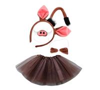 Vaguelly 1 Set Fascia Da Facocero Coda Maiale Halloween Costume Maiali Orecchie Costumi Forniture Per Feste Orecchio Di Animale Cosplay Naso Da Gioco Di Ruolo Fascia Animale Tessuto