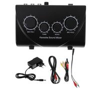 Vaguelly 1 Set Impastatrice Per Karaoke Mixer Audio Da Fornitura Ktv Mixer a Doppio Ingresso Microfonico Mixer Audio Multicanale Forniture Per Karaoke Black Addominali
