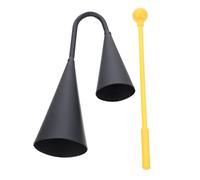 Vaguelly 1 Set Strumento a Doppio Corno Strumento Di Illuminazione Musicale Strumento Musicale a Percussione Campanacci in Metallo Strumento a Percussione Samba Campana Fago Black Di Legno