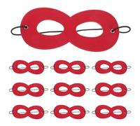 Vaguelly 10 Maschere da Supereroe per in Feltro Rosso Elastico Maschere per Occhi da Costume Accessori per Feste a Tema Supereroi e Giochi di Ruolo