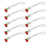 Vaguelly 10 Pezzi Ciondolo per Telefono con Cordino a Fiocco e Ciliegia Catena Decorativa per Cellulare Resistente Accessori Moda per Ragazze e Donne Facile da Usare e