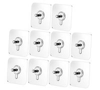 Vaguelly 10 Pezzi Ganci Adesivi Trasparenti con Viti per Muro Multi per Cucina e Decorazioni Domestiche Resistente Facile Installazione Traccia