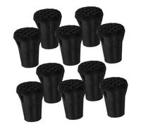 Vaguelly 10pezzi Punte in Gomma Per Bastone Da Trekking Nero Protezione Antiscivolo e Resistente Per Bastoni Camminata Outdoor e Stampelle