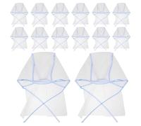 Vaguelly 12 Cuffie Monouso per Mèches Pellicola Plastica e Foro Cuffia per la Colorazione dei Chioma da Salone Protezione Collo Integrata Adatta per Barbieri e Uso Professionale Blu