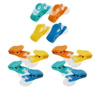 Vaguelly 12 Pezzi Clip a Ventosa Multifunzione per Cucina e Bagno, Plastico | Adesione Riutilizzabile, Tenuta Affidabile, per Utensili, Guanti e Ambienti in Affitto, Colore Assortito