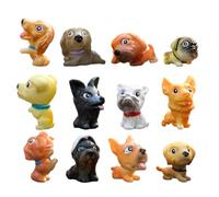 Vaguelly 12 Pezzi Mini Statua di Cane in Pvc Colore Assortito, Decorazione Micro Paesaggio per Giardino e Regalo per Amanti dei Cani, Accessorio Leggero e Realistico