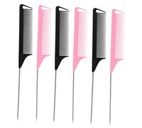 Vaguelly 12 Pezzi pettine evidenziatore coda spillo setola pettini districare e lisciante per acconciature di raccolta da parrucchiere plastica Black
