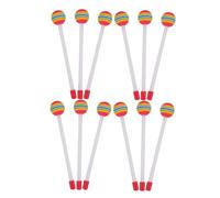 Vaguelly 12pezzi Bacchette Di Plastica Per Ragazzo Ragazza Bacchette Per Batteria Forma Di Lecca-lecca Arcobaleno Teste Morbide in Schiuma Per Percussioni Per Timpani e Xilofono Per