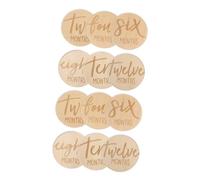 Vaguelly 12pezzi Dischi Mensili Legno Per Segnapunti Per Crescita e Sviluppo Card Per Foto Mese Decorazione Stanza Unisex