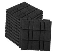 Vaguelly 12pezzi Pannelli Fonoassorbenti Autoadesivi Pz Isolamento Acustico Pannelli Fonoassorbenti Per Pareti e Soffitto Materiali Poliuretanici Ad Alta Densità Design Nero Stile Doppia St