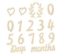 Vaguelly 1set Biglietti Commemorativi Legno Per La Crescita Del Ragazzo Ragazza Di Carte Mensili Per Foto e Decorazioni Compleanno Strumenti Educativi Per Riconoscimento Dei Numeri e