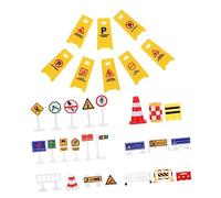 Vaguelly 1Set Educational Traffic Sign Toy for Cognitive Learning Playset with Various Road Signs And Signals for Imaginative Play