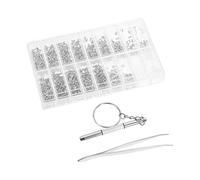 Vaguelly 1Set Riparazione Occhiali Con Viti e Strumenti Kit Per Riparazioni Inclusa Scatola Archiviazione e Varietà Viti e Guarnizioni