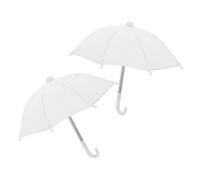 Vaguelly 2 Mini Ombrello per Casa delle Accessorio Decorativo Bianco per Layout Miniatura Ombrellino Leggero e Portatile per Doll House