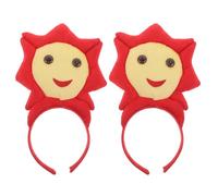 Vaguelly 2 Pezzi Cerchietti Sole con Girasole Rosso Accessori Costume per Feste Cosplay e Performance Fasce Leggere e Comode per Donne Adulte per Spa Party e Festival