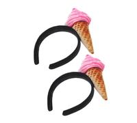 Vaguelly 2 Pezzi Fascia Per Gelato Fascia Di Gelato Notizia in Anticipo Coni Copricapo Da Festa Divertente Fascia Da Donna Fascia Da Dessert Cerchietto Per Gelato Fascia Color Crema Tessuto