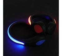 Vaguelly 2 Pezzi Luce a Clip per Scarpe da Corsa Notturna 2 modalità | Pvc, ABS e Silicone, Design Antiscivolo, per Passeggiate Col Cane e Ciclismo, Nero Colore Casuale