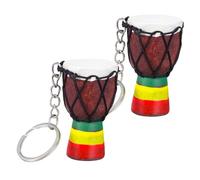 Vaguelly 2 Pezzi portachiavi djembe Decorazione per zaino portachiavi batterista accessori per strumenti musicali accessori portachiavi per gli amanti della musica Keyring in lega di zinco