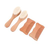 Vaguelly 2 Set 4 Pz spazzola di lana circolazione sanguigna spazzole per per bambini prodotto per la cura del capelluto Lana per neonati del di legno
