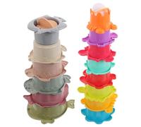 Vaguelly 2 Set di Tazze impilabili: Giocattoli per attività per Bambini Piccoli, Tazze impilabili per la coordinazione Occhio-Mano - Giocattolo per Interni ed Esterni per l'ora del Bagno o per