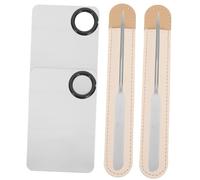 Vaguelly 2 set Palette in Acciaio Inossidabile con Spatola Coreana e Custodia in Pelle Tavolozze Lip Palettes per Nail Art e Miscelazione Cosmetici Facili da e Conservare per di Bellezza