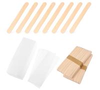 Vaguelly 200 Strisce di Cera Depilatoria per Viso e Corpo con 100 Bastoncini di Legno Piatto, Strisce Morbide per Rimozione Peli Rapida, Set Ceretta Professionale per Depilazione Gambe,