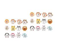 Vaguelly 24pezzi Adesivi Decorativi Animali Per Ragazzo Ragazza Stickers Mensili Per Foto Di Ragazzo Ragazza Creativo e Divertente Per Festeggiamenti e Regali
