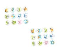 Vaguelly 24pezzi Adesivi Mesi Per Ragazzo Ragazza Stickers Cartoon Animali Per Foto Del Compleanno e Ricordi Del Bebè