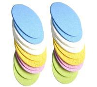 Vaguelly 25pezzi Spugnette in Cellulosa Naturale Rotonde per Pulizia Viso Pz Spugne per Struccante e Detergente del Viso Riutilizzabili e Adatte per Viaggio Colore Casuale