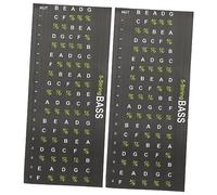 Vaguelly 2pezzi Adesivi Per Chitarra Da Stickers Per Note Sulla Tastiera Facile Da Leggere e Rimuovere Per Principianti Design Pratico e Innovativo Per Apprendere Velocemente La Musica