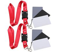 Vaguelly 2pezzi Carte Grigie Di Bilanciamento Del Bianco Per Fotografia Con Tracolla Scheda Riflettente Bianca e Nera Per Fotocamere e Video Di Controllo Del Colore